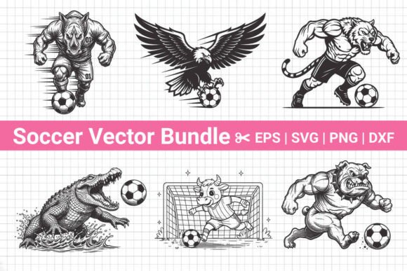 Animal Soccer SVG: Funny Graphics for T-Shirt Designs