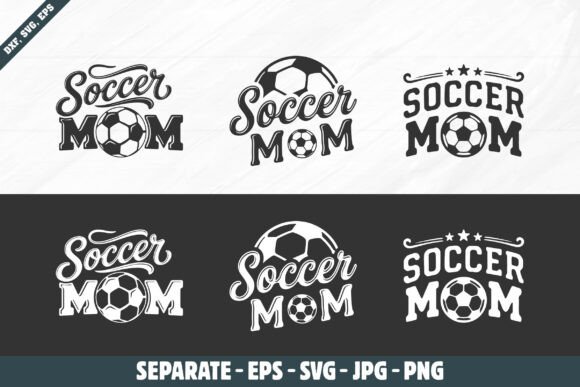 Black and White Soccer Mom T-Shirt Design for Editorial and Web Graphics