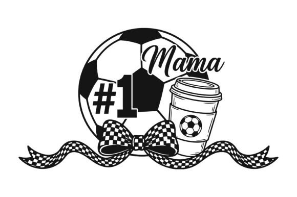 Number One Soccer Mama Coffee Bow SVG for T-Shirt Designs & Graphics