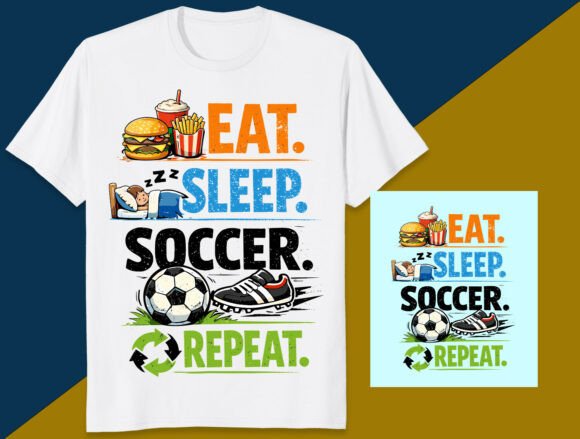 Revitalizing Brand Identity with Eat Sleep Soccer Repeat Funny Soccer Graphics