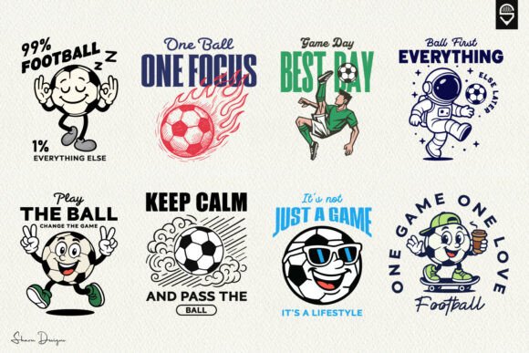 Soccer Ball Character T-Shirt Bundle: Playful Graphics for Lifestyle & Sports Blogs