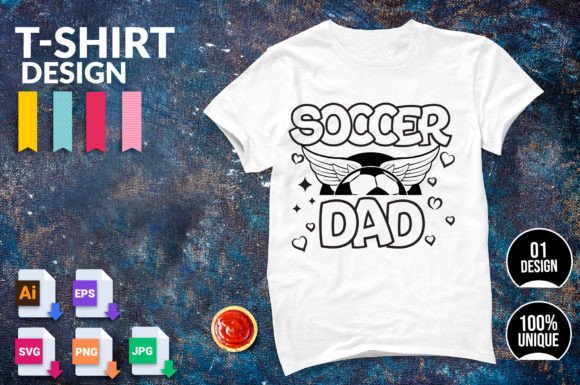 Soccer DAD Shirt Design Soccer T-shirt: A Visual Asset for Bloggers and Digital Publishers