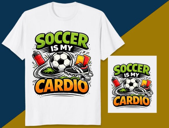 Soccer Is My Cardio Graphic Design for T-Shirt & Merch Sellers