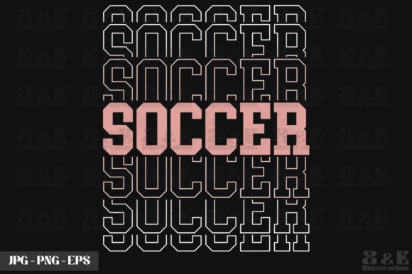 Soccer Repeat Stacking Effect Graphics for T-Shirt Designs